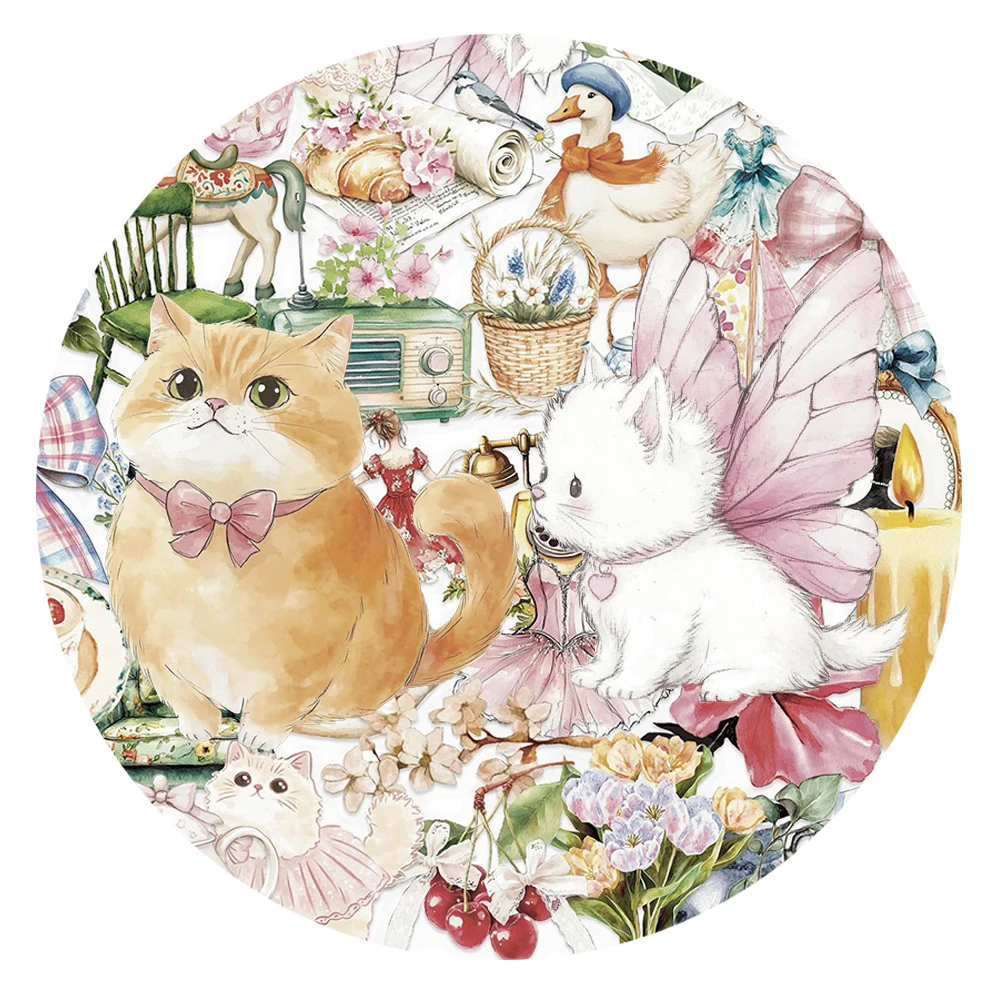 

10/30/50pcs Transparent Retro Cartoon Ins Style Girls Stickers Cute Aesthetic Decals Decoration Luggage Phone Notebook Sticker