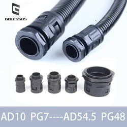1Pcs Corrugated Tube Connector Joint AD10 PG7--AD54.5 PG48 Automotive Corrugated Cable Insulated Harness Motor Wire Accessories
