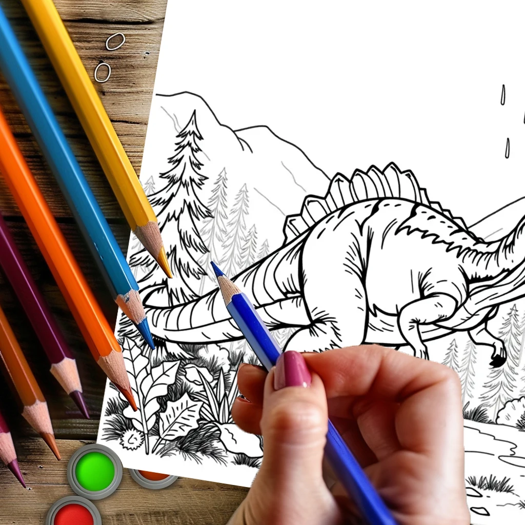 28 pages de dinosaures originaux en livre de coloriage d'action pour adulte |   Livre de coloriage, fournitures de dessin pour Noël, Thanksgiving