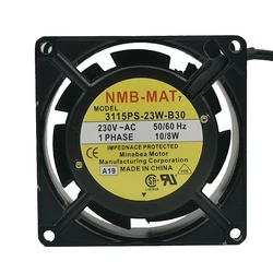 New NMB 3115PS-23W-B30 230V 10/8w 8038 AC cabinet double ball cooling fan