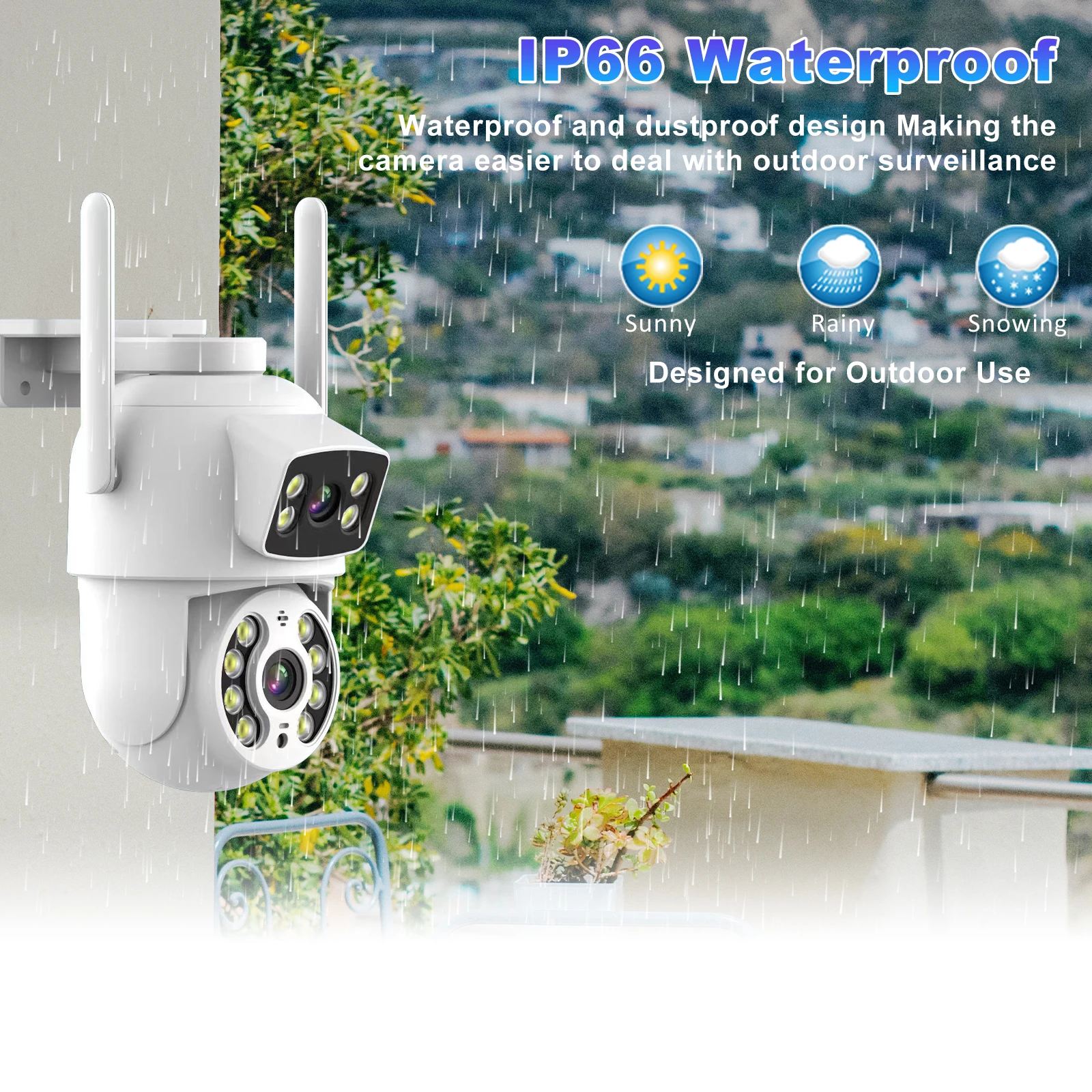 Outdoor Wireless 6MP Dual Lens WiFi IP Camera Home Security CCTV Video Surveillance Human Detect Dual Screen Icsee Tris home
