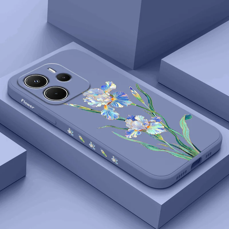 

Messenger Flower Phone Case For Xiaomi Redmi Note 14 13 12 12S 11 11S 10 10S 9 9S 15 15C 14C Pro Plus 4G 5G Liquid Silicone Cove