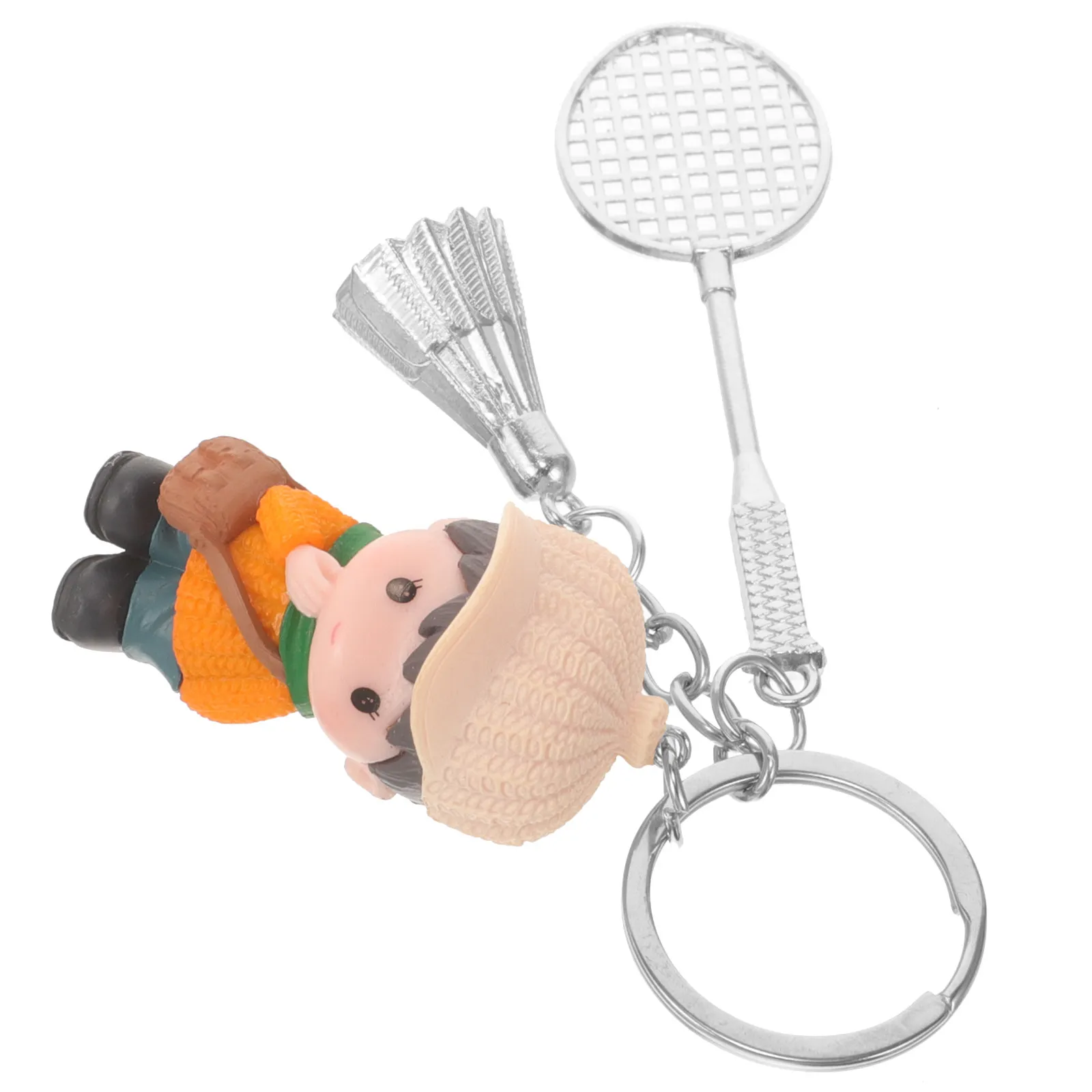 Badminton Keychain Creative Cartoon Pendant Lightweight Stylish Bag Hanging Decoration Cute Sports Key Ring Backpack Adornments