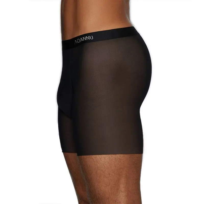 Ultra-thin Transparent Man Underwear U Convex Pouch Boxers Men's Sissy Panties Mesh Low-rise Sexy Underpants Gay Shorts Lingerie