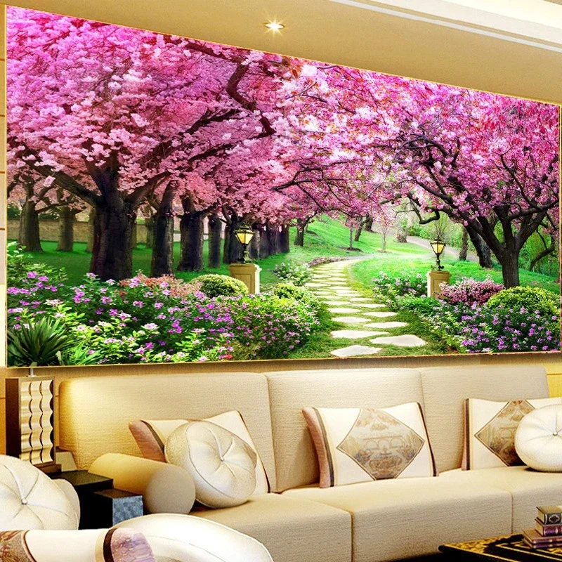 

DIY full Diamond Embroidery,Round Diamond Warm pastoral garden Living room decoration rhinestone beads Diamond painting