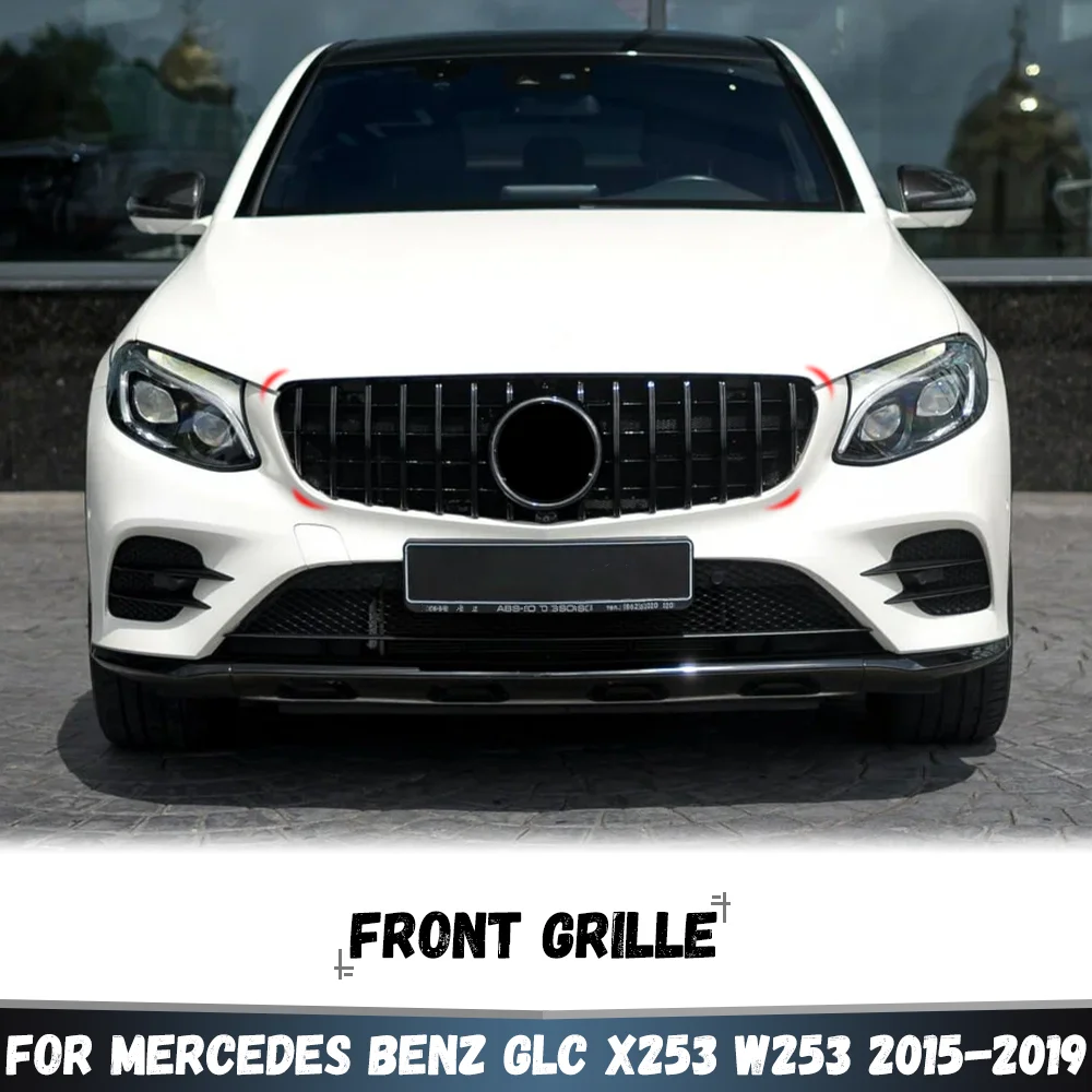 For Mercedes Benz GLC Class X253 W253 2015-2019 GLC250 300 350 GLC43 Front Bumper Grille Hood Grill Inlet Mesh Grid