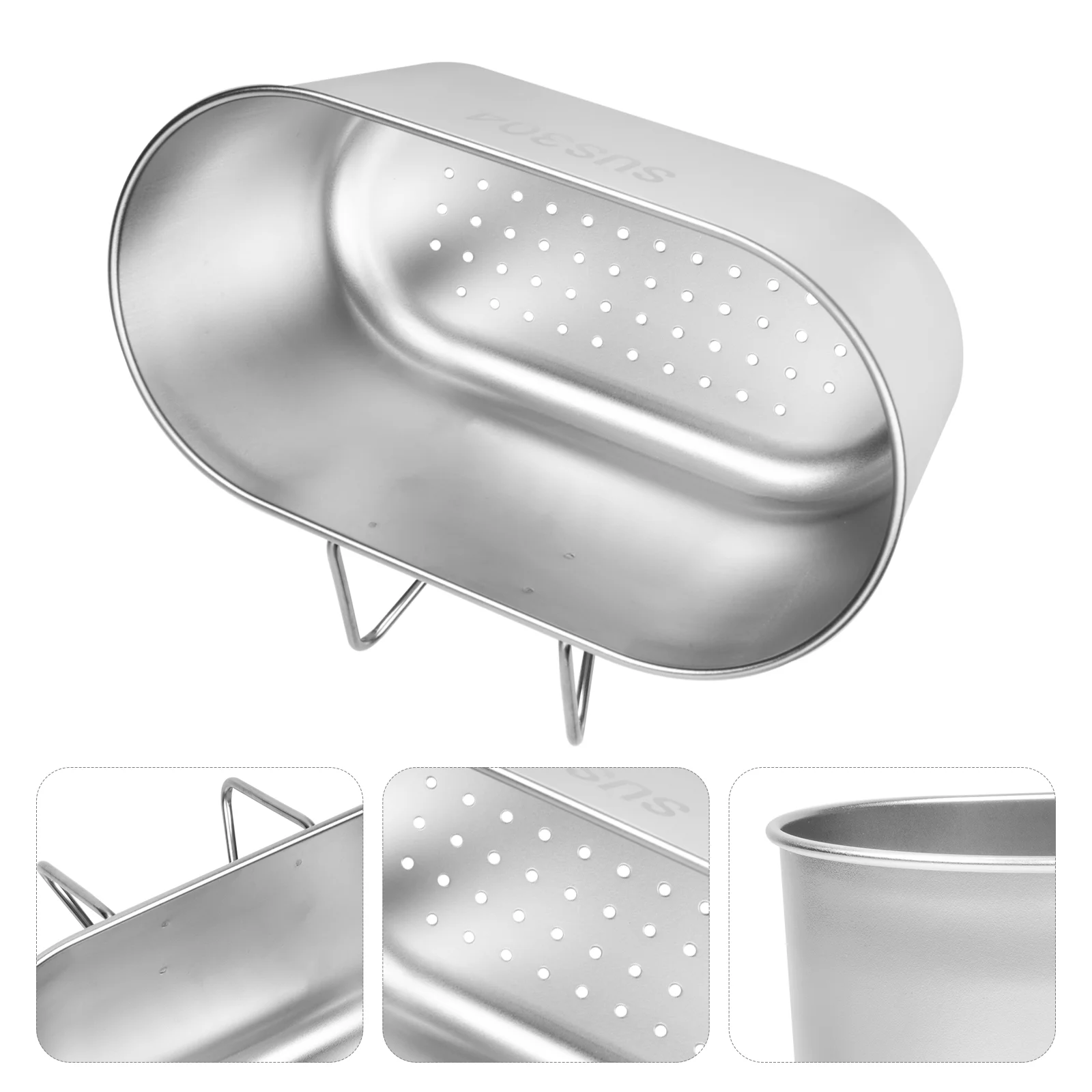 

Space-saving Drain Basket Sink Pipe Rounded Corners for Stainless Steel Strainer Practical