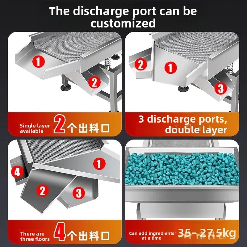 Electric linear screening machine sieve  plastic particle vibrating screen broken rice vibrating
