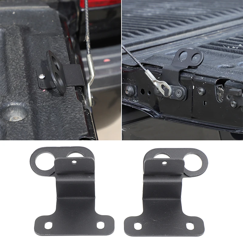 

For Ford Ranger 2015-2021 Tailgate Dual Hole Anchor Hooks Car Cargo Tie-Down Anchors Car Accessories Black 2pcs