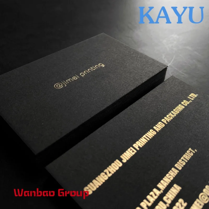 Custom  Custom 500gsm gold plated cardboard business card with gold foil