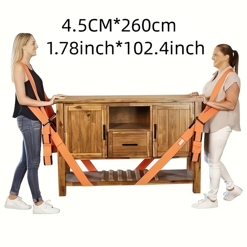 1Set Heavy-Duty Moving Straps - Safely Lift Up To 666 Lbs - Furniture, Appliances, Mattresses Transport Helper for Home & Office