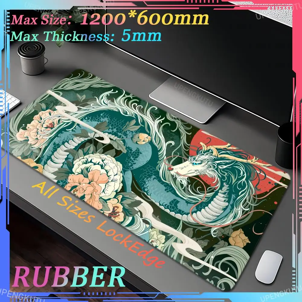 Qinglong oversized mousepad gaming keyboard pad office carpet pad XXL 1200X600X5mm game accessories lock edge desk pad mouse pad