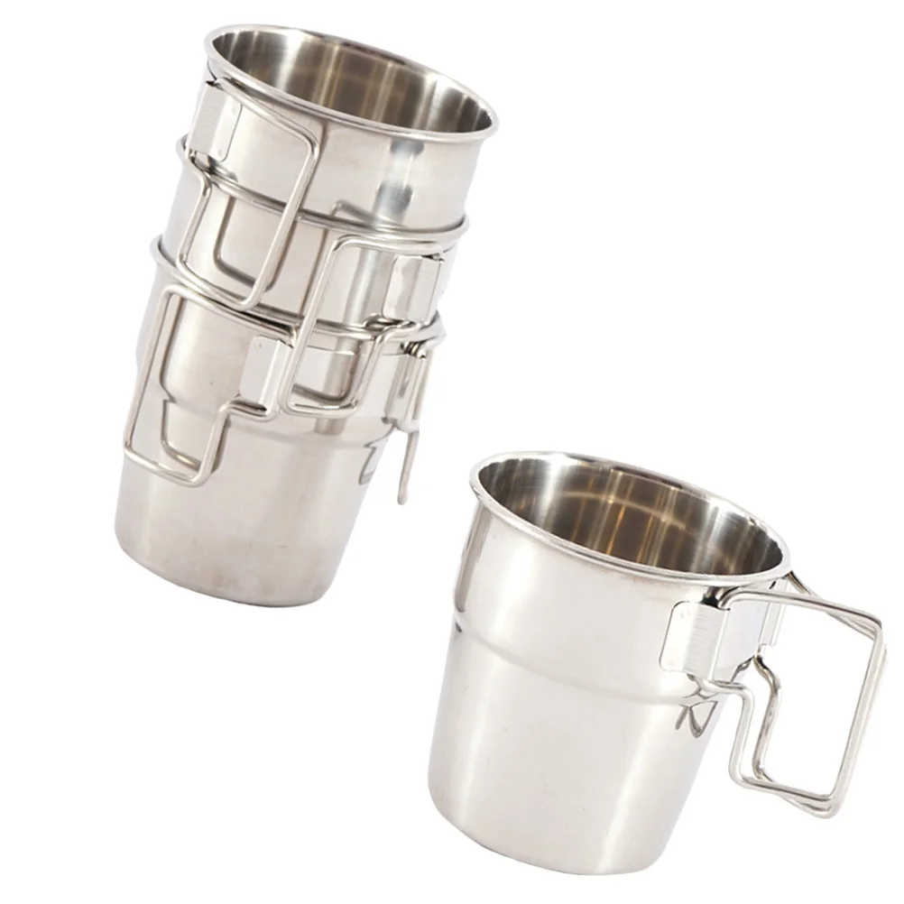 

4Pcs Stainless Steel Wine Cup Reusable Durable for Outdoor Camping Bbq Portable Metal Beer Mug Stainless Steel Wine Cup