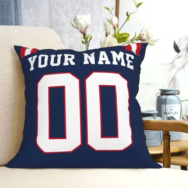 Custom New England Name & Number Football Personalized Pillowcase, Football Gifts for Football Fan Son Grandson Friend Coworker