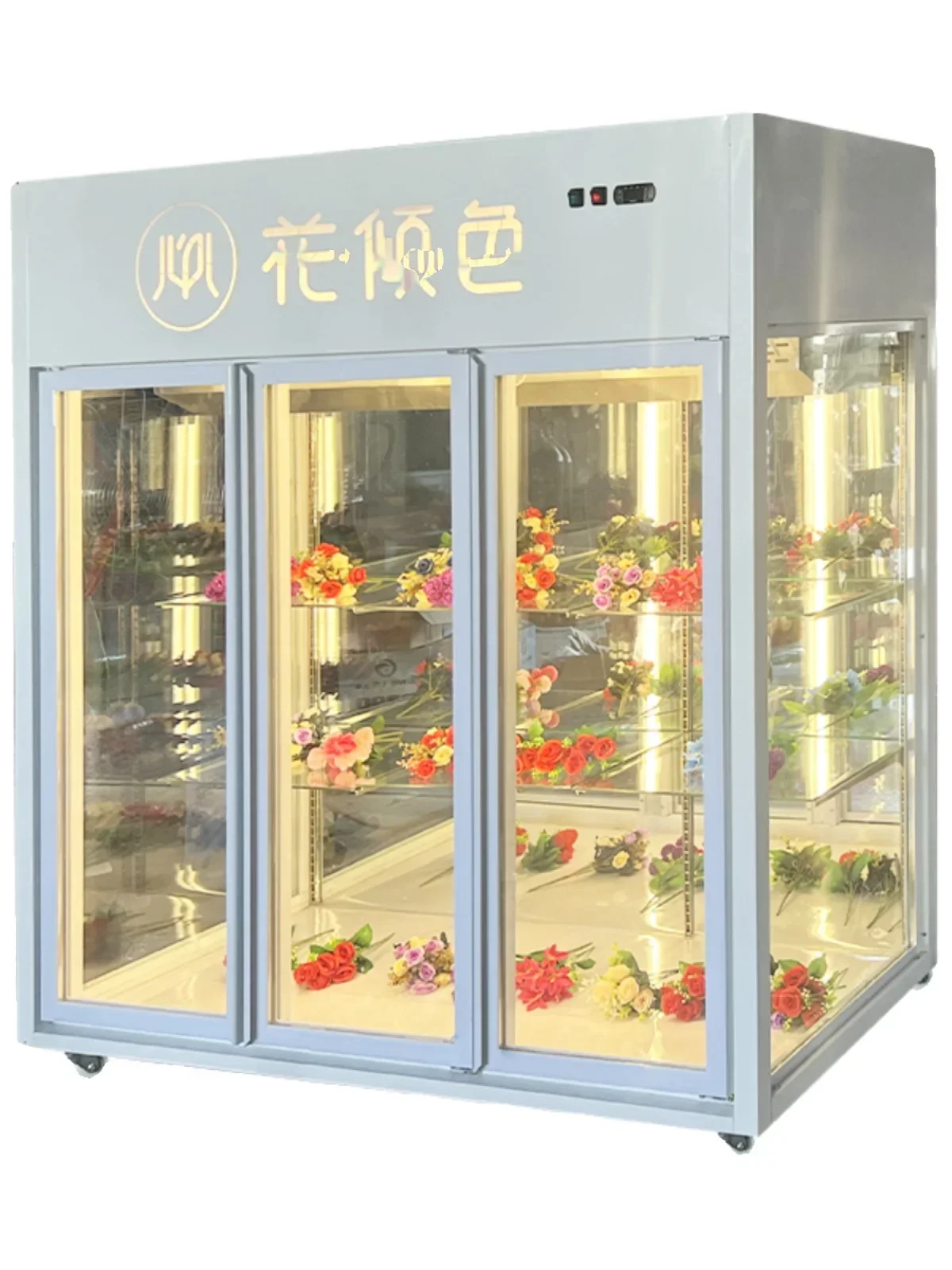 

Cabinet Commercial Air Cooled Display Cabinet Refrigerated Frost-Free Three-Door Flower Shop Refrigerated Flower Freezer