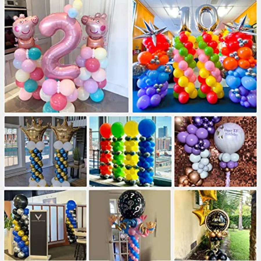 مجموعة أكواب بالونات معدنية فضية قابلة لإعادة الاستخدام مكونة من 4 قطع متوافقة مع حامل عمود البالونات وحفلات الحفلات للجنسين والكبار #4