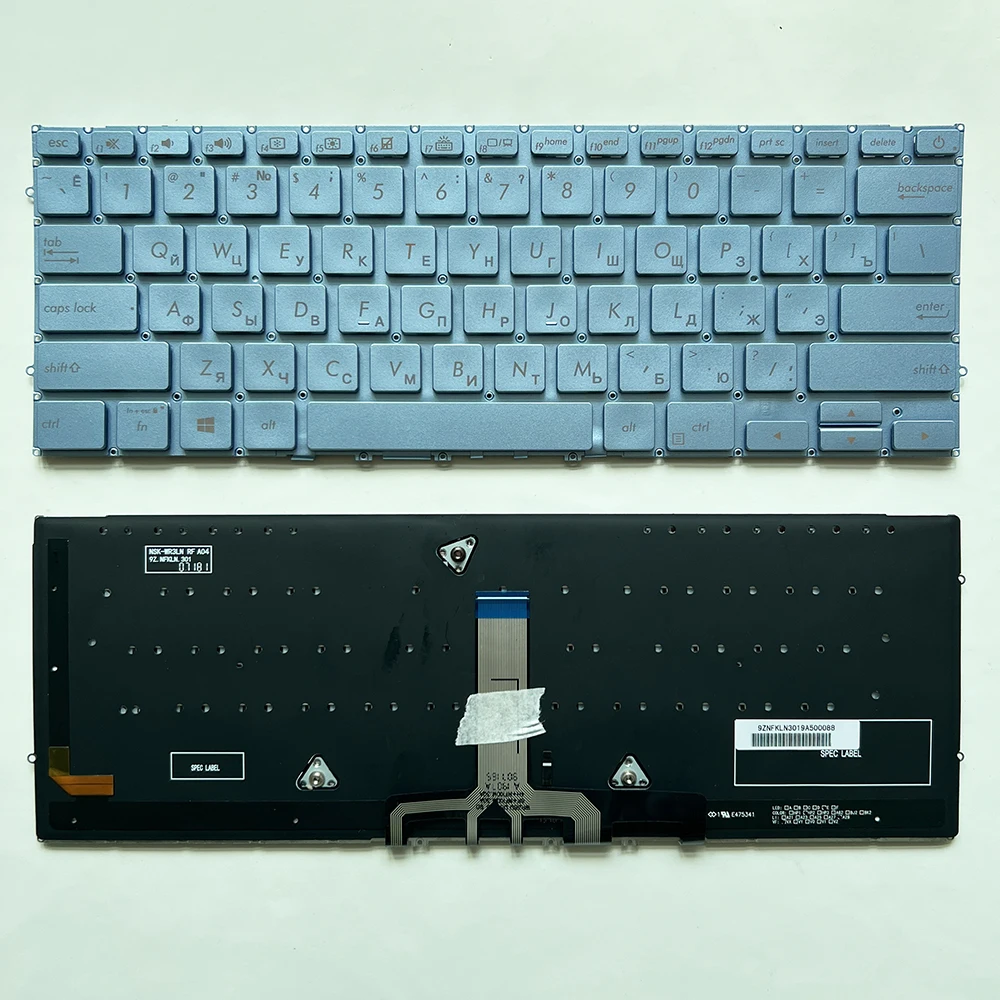 UX392 Russian Backlight Keyboard for ASUS Zenbook S13 UX392 UX392F UX392FA UX392FN UX392FN-XS77 UX392FN-XS71 NSK-WR3BU Blue RU