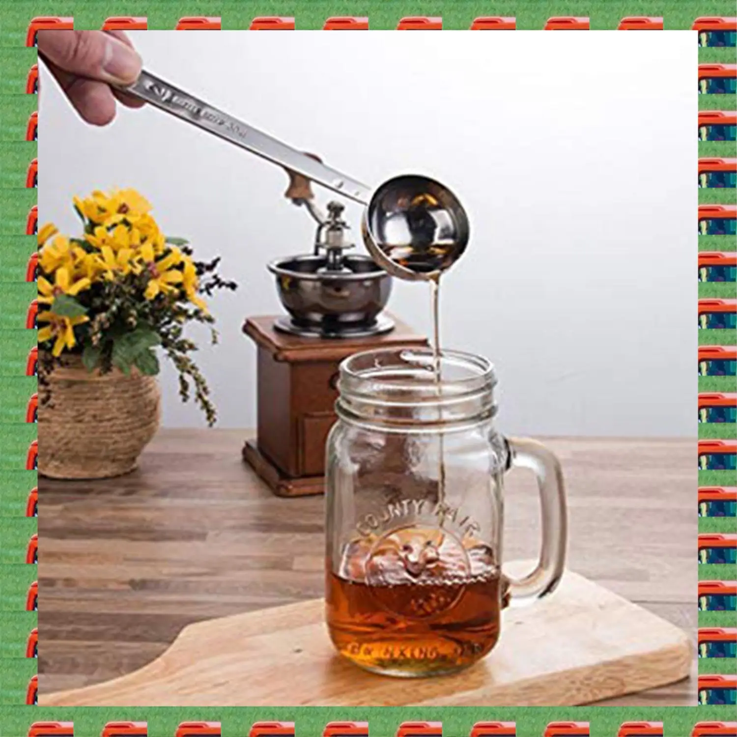 

ABMO 2 Pcs Tablespoon Measuring Spoon Coffee Scoop, 30Ml Metal & 3 Pcs Stainless Steel Mixing Spoons Spiral Pattern Bar