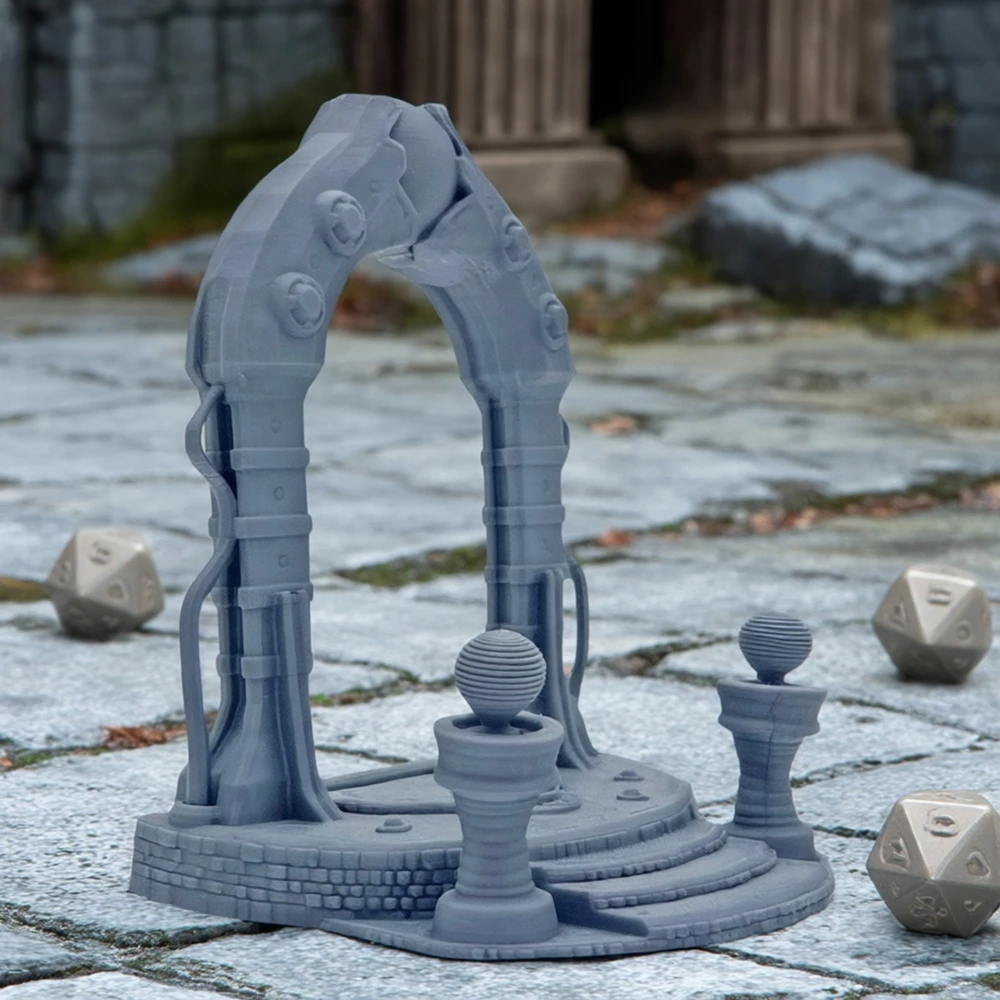 التضاريس المصغرة للبوابة القديمة لألعاب الطاولة/D&D/RPG مشهد التضاريس المنحوتة للبوابة الحجرية #2