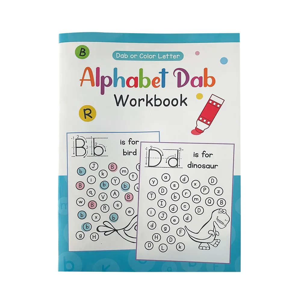 Educational Alphabet Dab Workbook Find and Coloring Letters Exercise Tracing Letters Workbook Learning Alphabet Directed Drawing