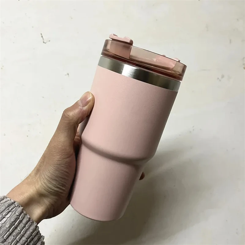 304 Stainless Steel Insulated Cup Convenient And Large Capacity Straw Coffee Cup Car Cup