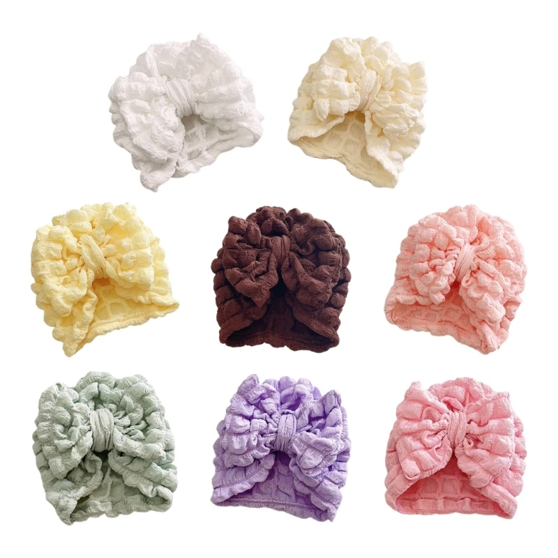 

Lovely Bow Hat Child Muslin Hat Baby Headwrap Hat Newborn Girls Hat Photo Props