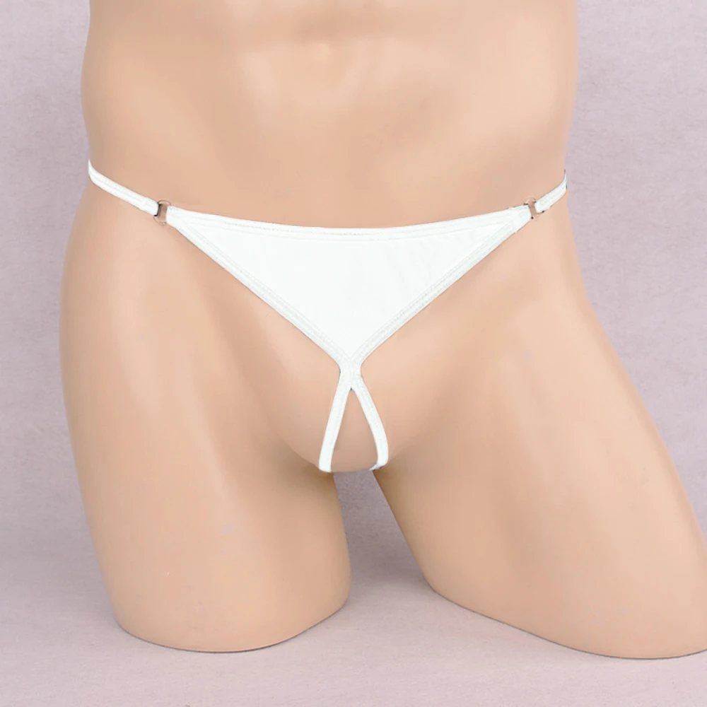 

Sexy Men's G-Strings Thong Exposed Cock Underwear O-Ring Briefs Hole T-Back Thongs Breathable Bikini Open Back Underpants