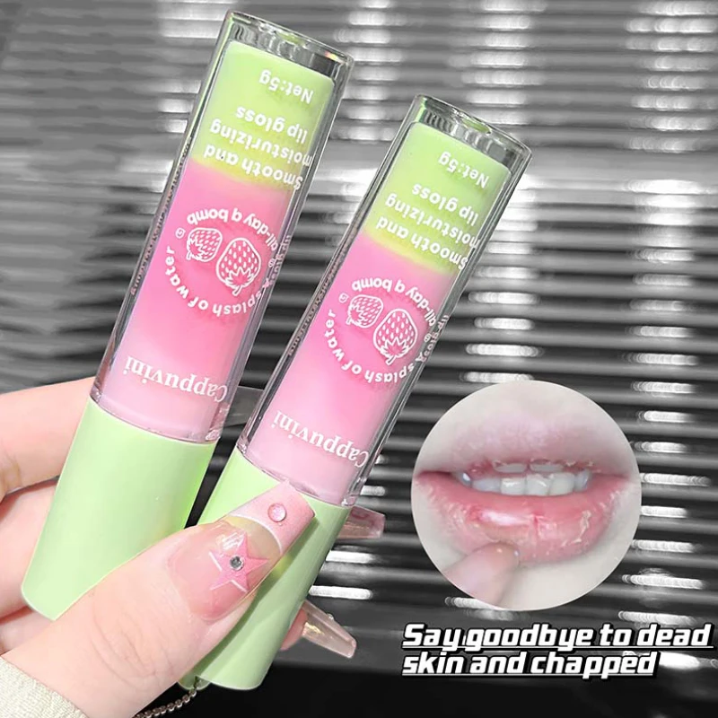 Cappuvini بلسم الشفاه ترطيب ترطيب الشفاه العناية تحسين التجاعيد الشفاه الكورية نمط طبطب الشفاه السعر المنخفض مرآة نوع للجنسين الشتاء الأساسية