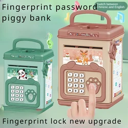 Money Box with Fingerprint Piggy Bank Electronic ATM Savings Box for Coins Cash Safe Large Coin Bank Password Lock for Children