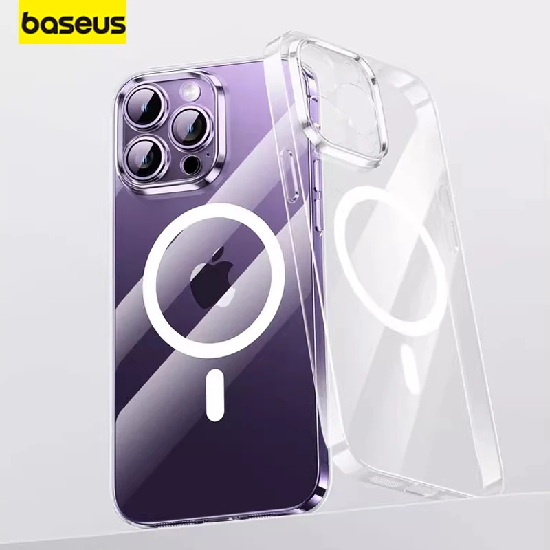 

Baseus Ultra-thin Magnetic Suction Phone Case Coverage Non-slip Transparent Protective Case for iphone 11 12Plus 13 14 15ProMax