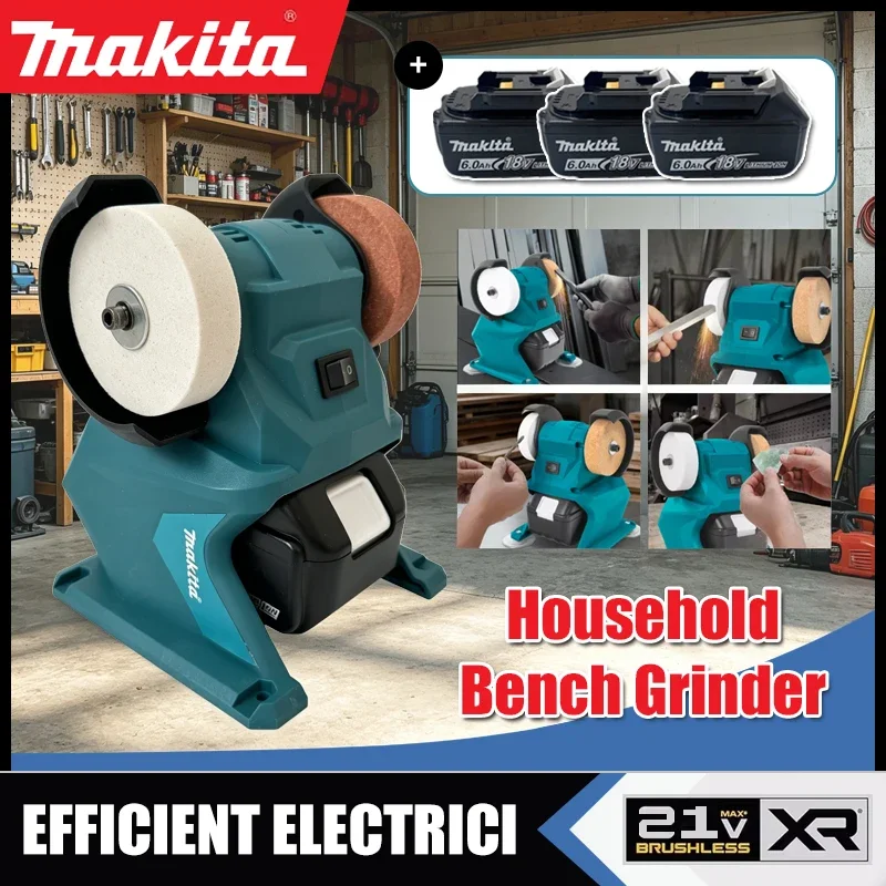 Makita Cordless Bench Grinder Dual Wheel Electric Sharpener Multifunctional Grinding Polishing Machine for Metal Tool Sharpening