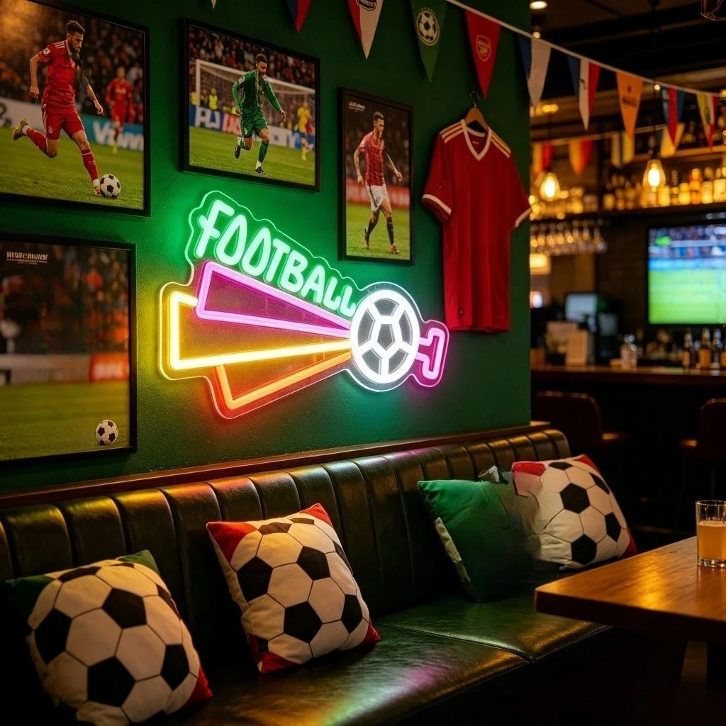 FOOTBALL Neon Sign LED USB Sports Theme Wall Art for Kids Room Bedroom Game Room Sports Bar Trophy Room Decoration
