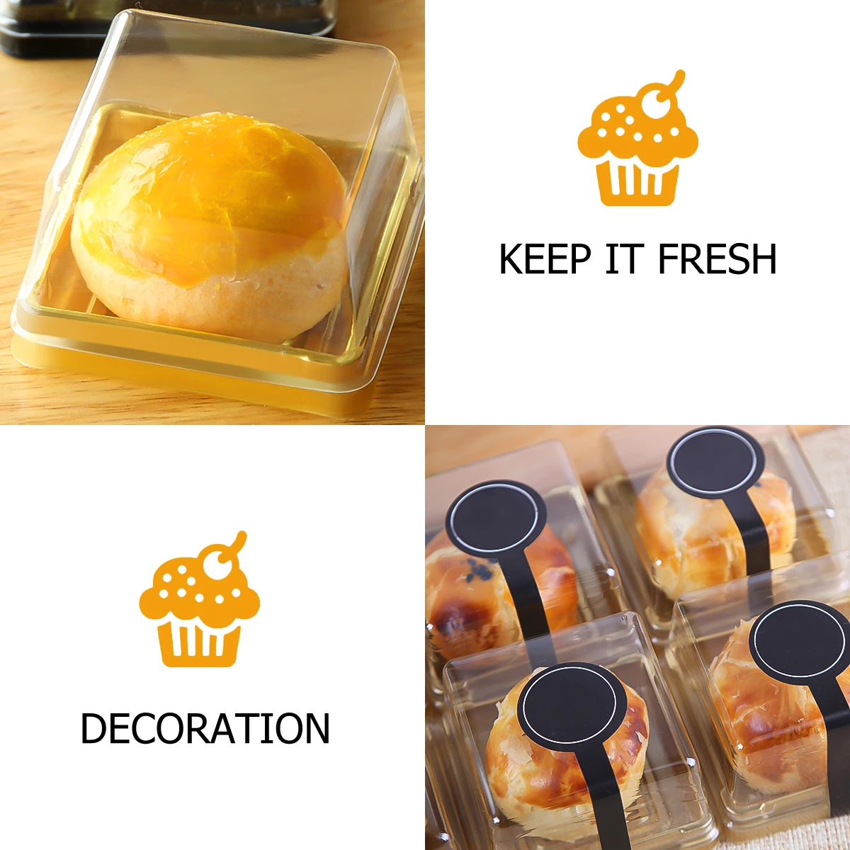 

100 шт., коробка для упаковки пищевых продуктов, квадратный прозрачный контейнер для торта, одноразовый для свадьбы, дня рождения, десерта, упаковка для еды