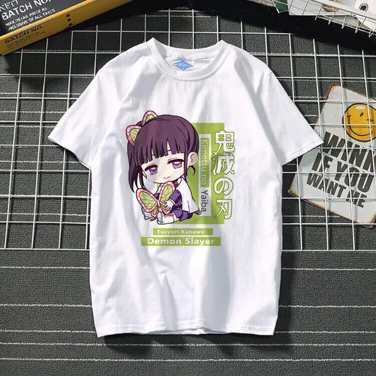 Demon Slayer Tsuyuri Kanao Anime Unisex T-shirt Short Sleeve Casual Tee Tops#E15