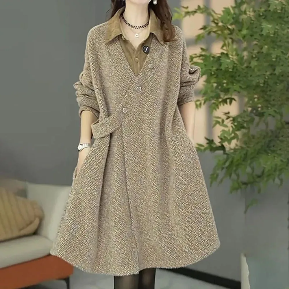 Spring Autumn Winter Fashion Dress Women's Dress High End Elegant Temperament Age Reducing Casual Mid To Long Length Dresses