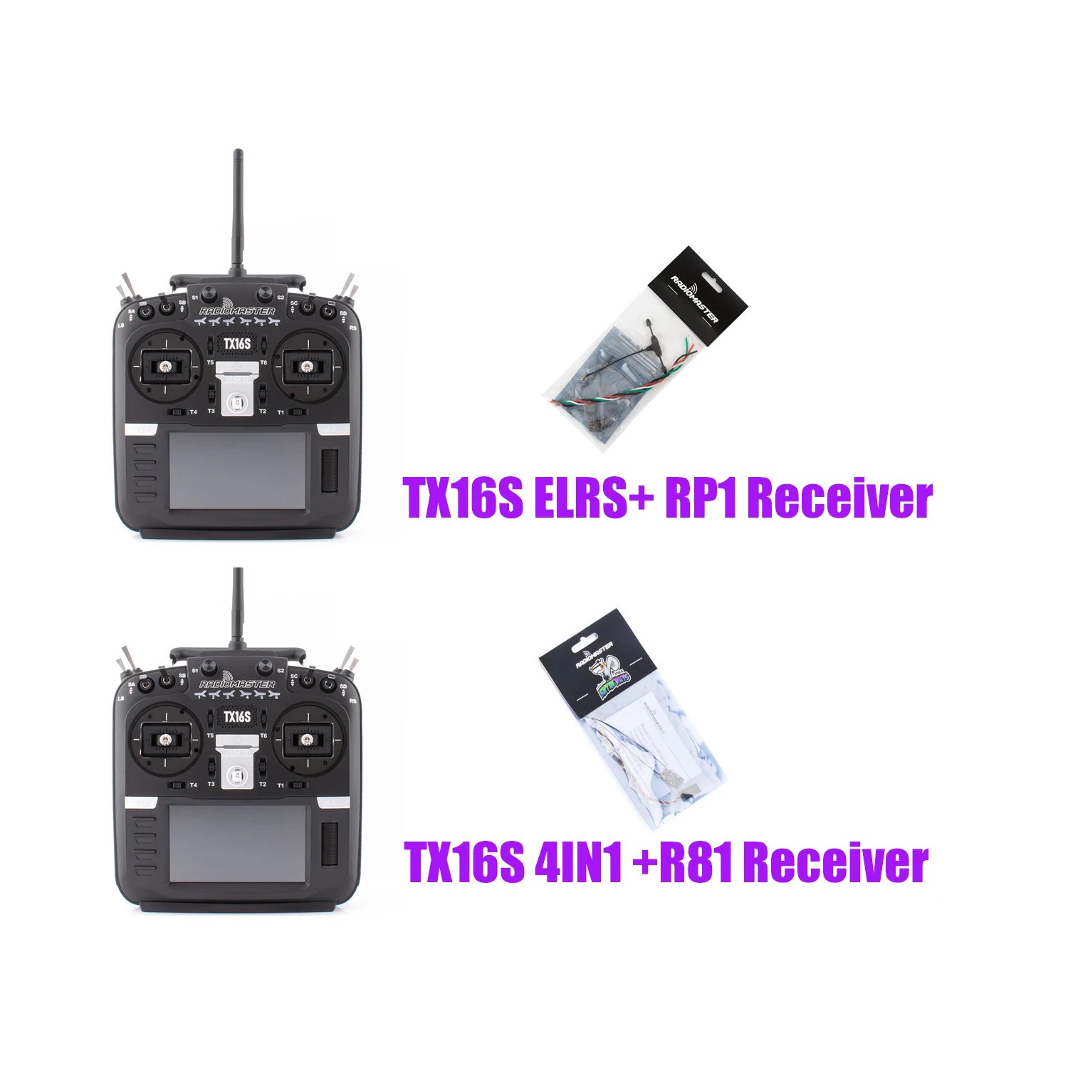 RadioMaster TX16S MKII V4.0 Hall Gimbals FCC 16CH ELRS 2.4G 4in1 Transmitter Remote Control (ELRS with RP1)(4in1 with R81 )EDGET