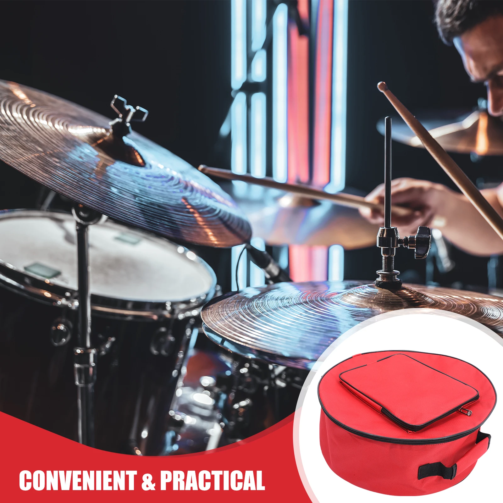 

Portable Army Snare Backpack Case Pad Bag Mallet Padded Drumstick Trap Black Musical Instrument Storage Cover