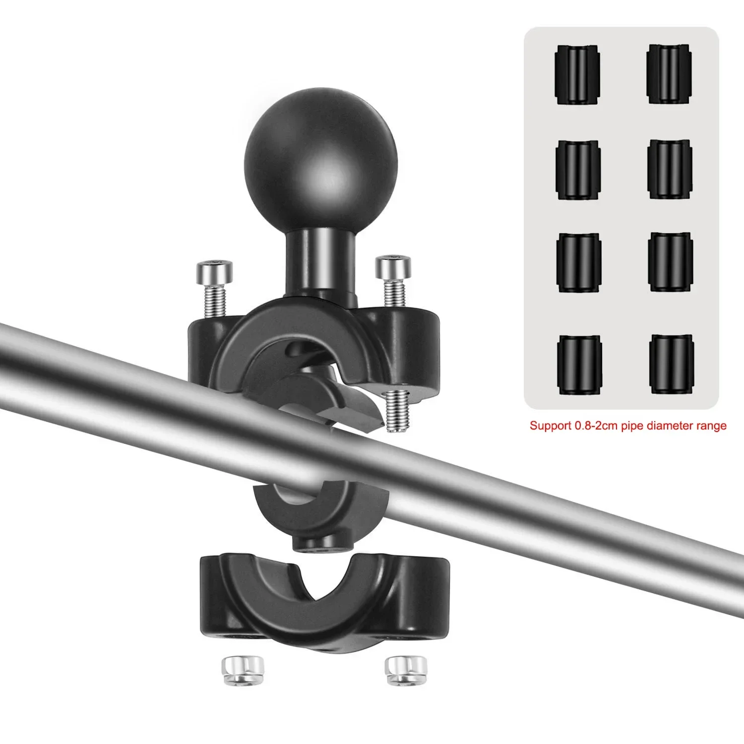 Rail Mount 1'' Inch 25mm Ball Car Headrest Motorcycle Scooter Rearview Mirror Stem Bar Mount For 1 inch Double Socket Arm