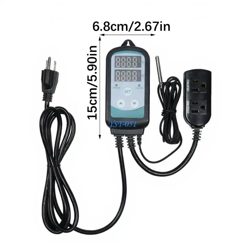 E15A 110 فولت ترموستات قابل للبرمجة 1100 واط تحكم في التسخين عالي الطاقة لبيئة نمو الفطر في البستنة الداخلية #6