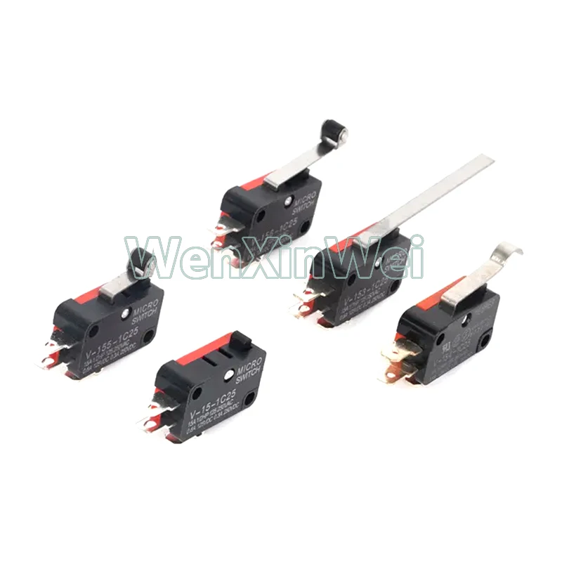 10pcs Durable Micro Limit Switch V-156-1C25 Long Hinge Roller Momentary SPDT Snap Action