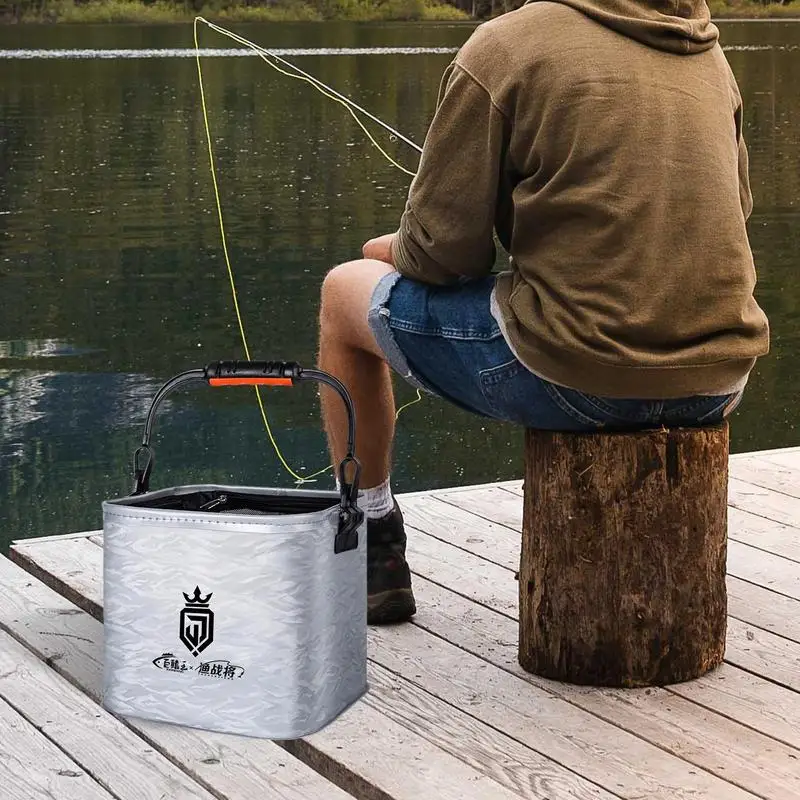 Fishing Bucket Foldable Water Container Wash Basin Multifunctional EVA Live Bait Storage For Backpacking Outdoor