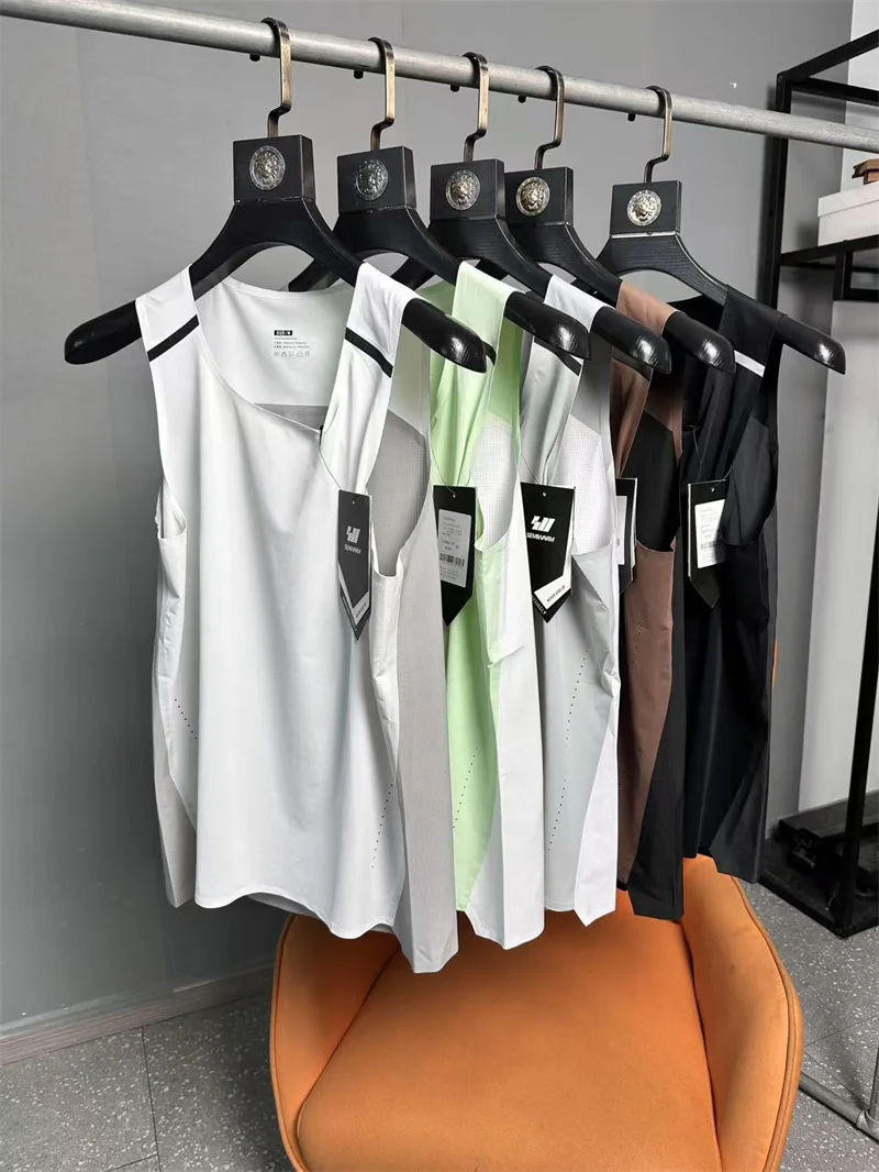 

Qui Dry Laser Hole Ice Silk Cooling Full Body Vest for Men Summer Outdoor Fitn Running Breathable Sports Tank Top