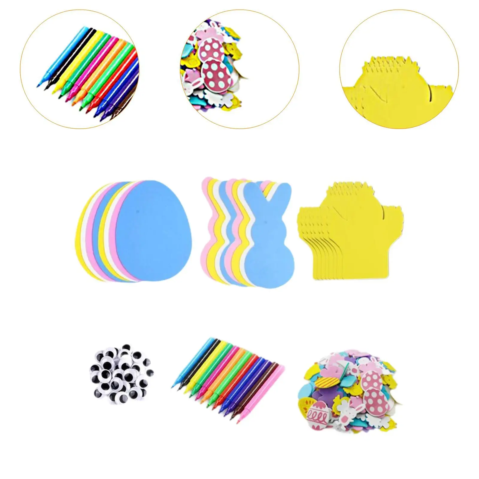 Paasschuimstickers Leuke feestartikelen Ornament DIY Pasen Kunst en ambachten