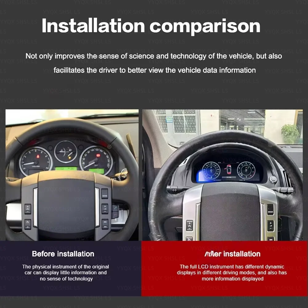 12.3 Inch No programming Required For Land Rover Freelander 2 LR2 Performance Display Dashboard DenaliDigital Instrument Cluster