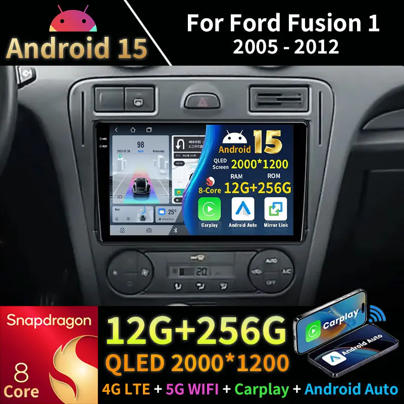 أندرويد 15 راديو السيارة لفورد فيوجن 1 2005 - 2012 360 كاميرا DSP رئيس وحدة لاسلكية Carplay السيارات الوسائط المتعددة مشغل ستيريو نافي