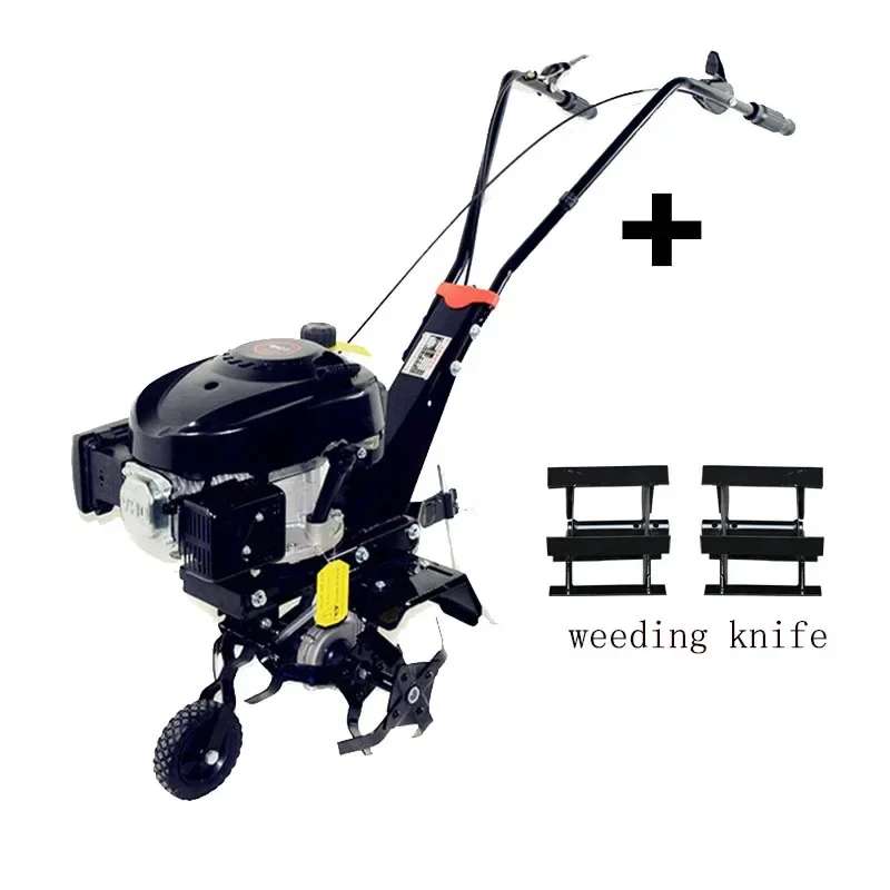 New Gasoline Micro Tiller Loosening Soil Ditching Small Four-stroke Orchard Vegetable Garden  Hand-held Weeding Rotary Tiller