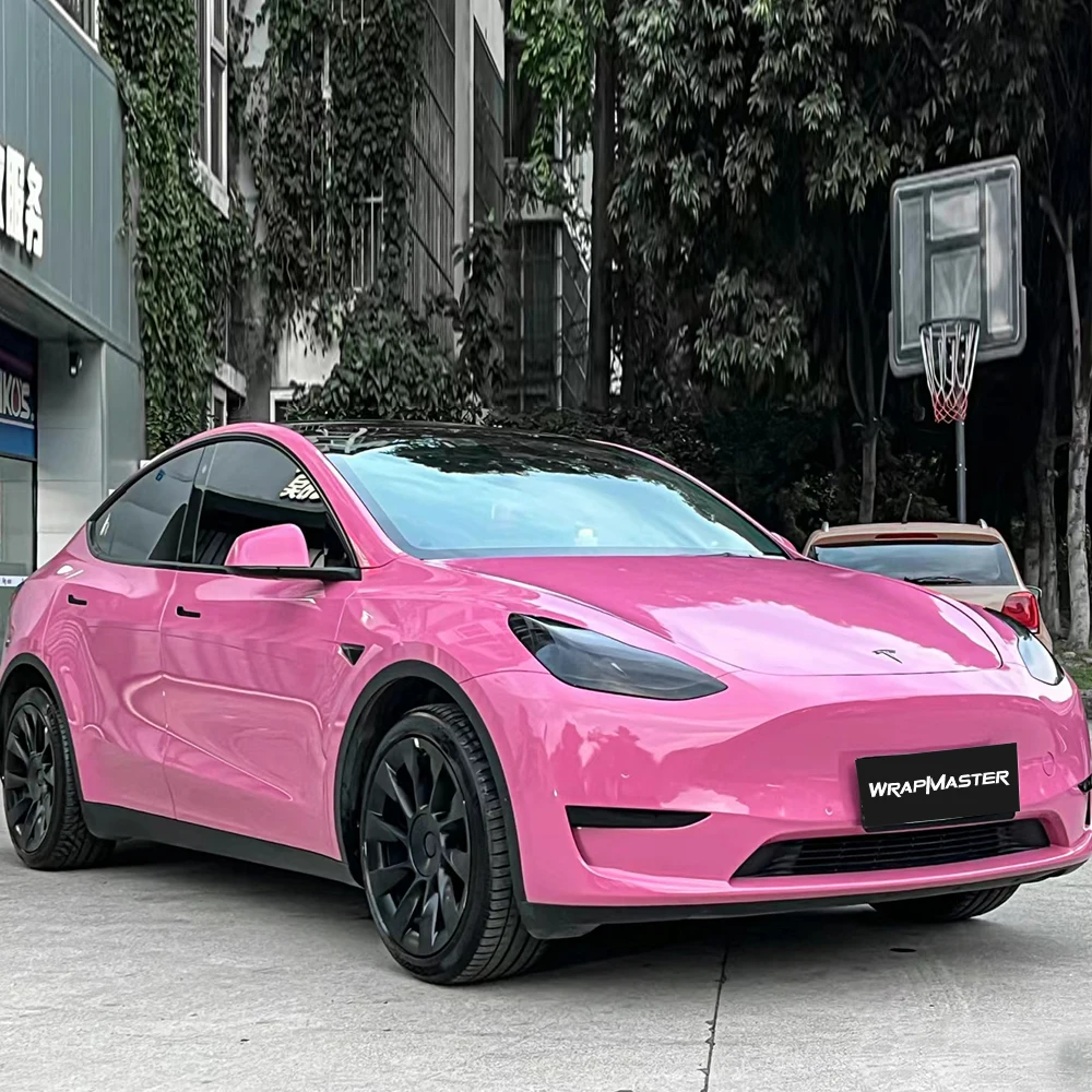 

Wrapmaster PET Super glossy Tulip Pink Vehicle wraps vinyl pvc self-adhesive car wrapping film