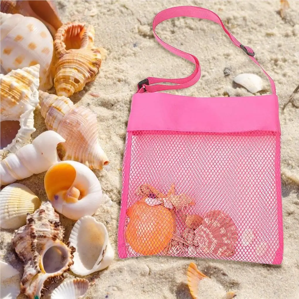 Bolsa de playa de malla para niños, saco de juguete de gran capacidad, resistente al desgaste, conveniente, multiusos, accesorios para exteriores