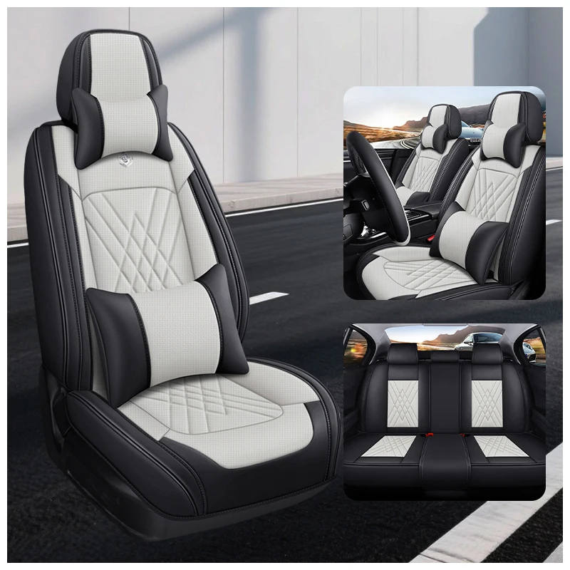 

Diamond Wrap Full Surround Car Seat Cover Interior Suite Four Season Luxury Business Style Premium Perforated Leather Full Set