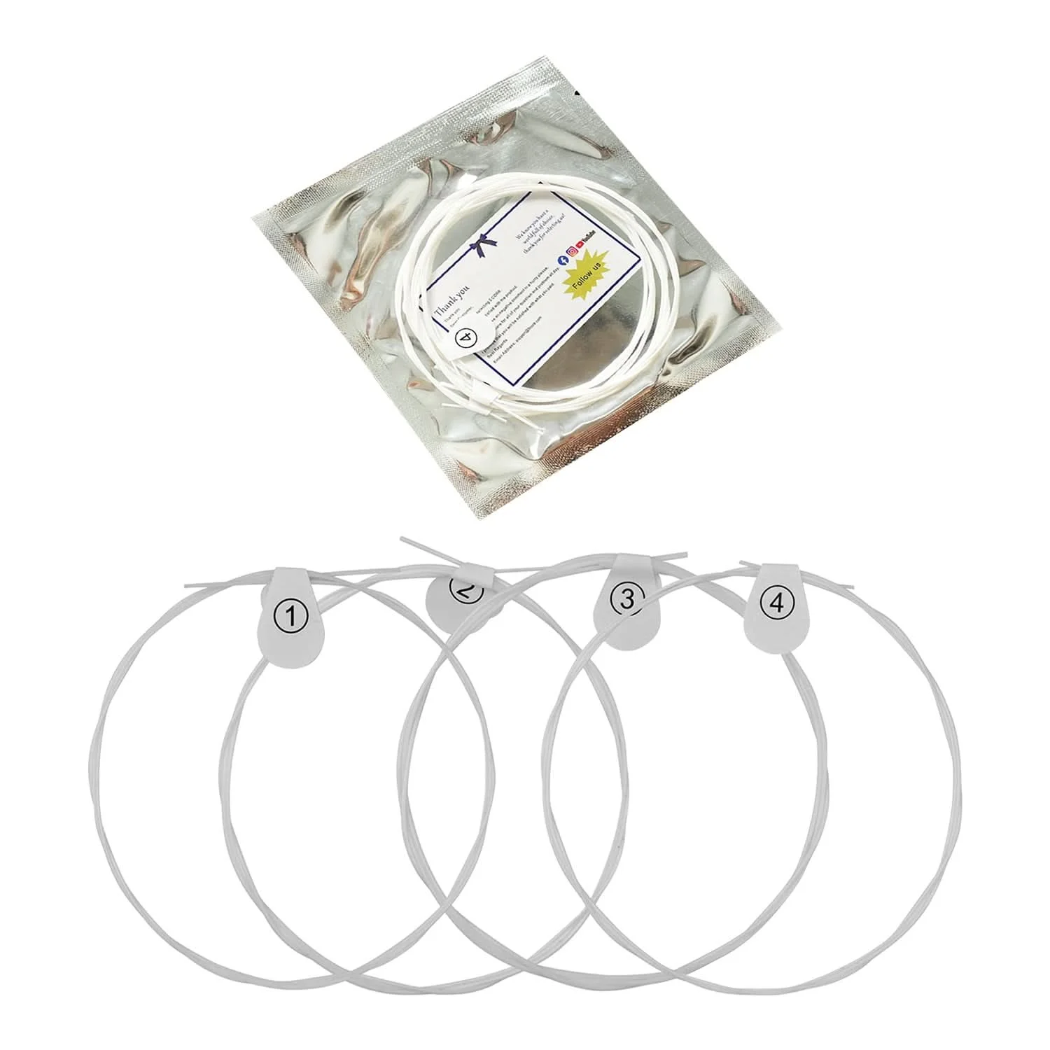 

5 Core Ukulele Strings Nylon w Deep Bright Tone Consistent Reliable Durability Uku String UKS 1SET (4PCS)